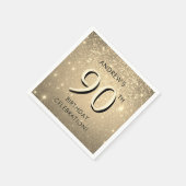 Serviette En Papier Elégant Gold 90e anniversaire (Coin)