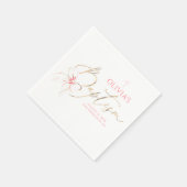 Serviette En Papier Elegant Gold and Pink Bow Girl Baptism (Coin)