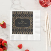 Serviette En Papier Elégant Gold Black Great Gatsby 1920 Mariage (En situation)