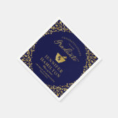 Serviette En Papier Elégant Gold Blue Pharmacy School Graduation (Coin)