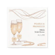 Elegant Gold Bow Pearls and Prosecco Bridal Shower