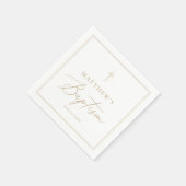 Serviette En Papier Elegant Gold Calligraphy Baptism (Coin)