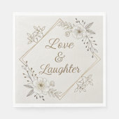 Serviette En Papier Elegant Gold Calligraphy “Love & Laughter”  (Devant)