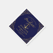 Serviette En Papier Elégant Gold Confetti Law School Graduation Blue (Coin)