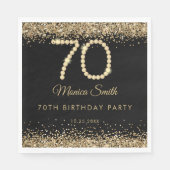 Serviette En Papier Elegant Gold Diamonds 70th Birthday Party  (Devant)
