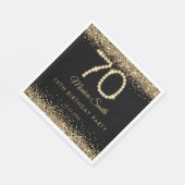 Serviette En Papier Elegant Gold Diamonds 70th Birthday Party  (Coin)