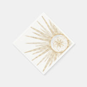 Serviette En Papier Elegant Gold Doodles Sun Moon Mandala Design (Coin)