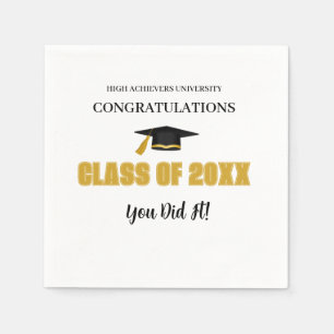 Serviette En Papier Élégant Gold Graduation Table Napkin