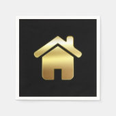 Serviette En Papier Elegant Gold House Symbole Real Estate Design (Devant)