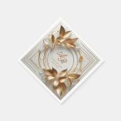Serviette En Papier Elegant Gold Monogram Wedding  (Coin)