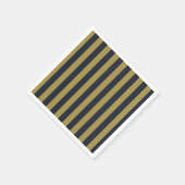 Serviette En Papier Elégant Gold & Navy Blue Vertical Stripes (Coin)