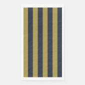 Serviette En Papier Elégant Gold & Navy Blue Vertical Stripes (Devant)