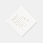 Serviette En Papier Élégant Gold Script Fun Facts Mariage Napkins (Coin)