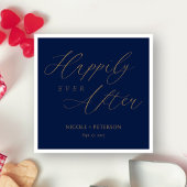 Serviette En Papier Élégant Gold Script Marine Blue Mariage Napkins