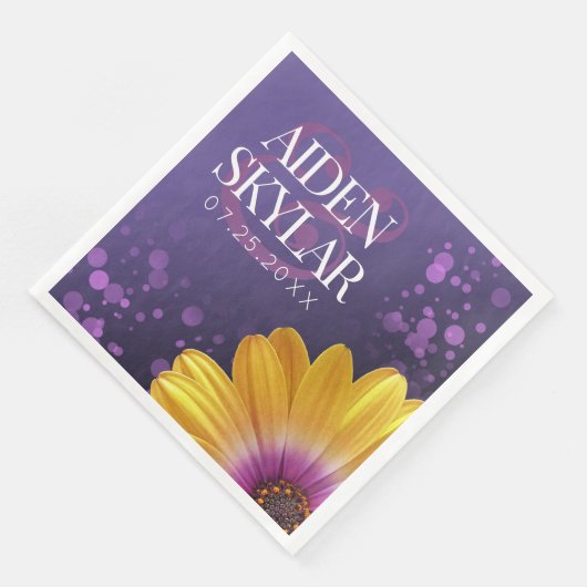 Serviette En Papier Elegant Golden Daisy (Coin)