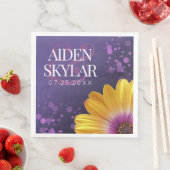 Serviette En Papier Elegant Golden Daisy (En situation)