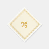 Serviette En Papier Elégant Golden Fleur-de-Lis en ivoire (Coin)