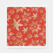 Serviette En Papier Élégant Golden Snowflakes Lava Red Christmas (Devant)