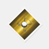 Serviette En Papier Elegant Golf Nom personnalisé Design (Coin)