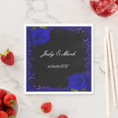 Serviette En Papier Élégant Goth Bleu Rose Papier serviettes (En situation)