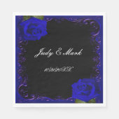 Serviette En Papier Élégant Goth Bleu Rose Papier serviettes (Devant)