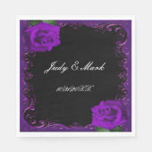 Serviette En Papier Élégant Goth Purple Rose Papier serviettes (Devant)