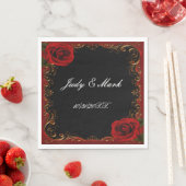 Serviette En Papier Élégant Goth Red Roses Papier serviettes (En situation)