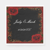 Serviette En Papier Élégant Goth Red Roses Papier serviettes (Devant)