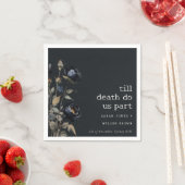 Serviette En Papier Elégant gothique noir Rose noir Mariage (En situation)