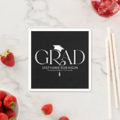 Serviette En Papier Elegant Graduation Tassel Black (En situation)