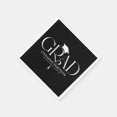 Serviette En Papier Elegant Graduation Tassel Black (Coin)