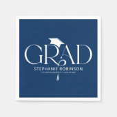Serviette En Papier Elegant Graduation Tassel Blue (Devant)