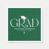 Serviette En Papier Elegant Graduation Tassel Green (Devant)