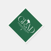 Serviette En Papier Elegant Graduation Tassel Green (Coin)