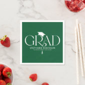 Serviette En Papier Elegant Graduation Tassel Green (En situation)