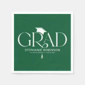 Serviette En Papier Elegant Graduation Tassel Green (Devant)