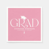 Serviette En Papier Elegant Graduation Tassel Pink (Devant)