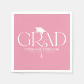 Serviette En Papier Elegant Graduation Tassel Pink (Devant)