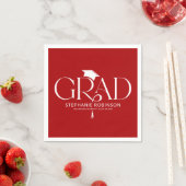 Serviette En Papier Elegant Graduation Tassel Red (En situation)