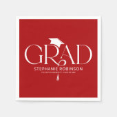 Serviette En Papier Elegant Graduation Tassel Red (Devant)