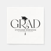 Serviette En Papier Elegant Graduation Tassel White (Devant)