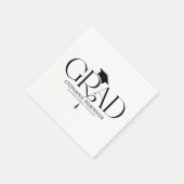 Serviette En Papier Elegant Graduation Tassel White (Coin)