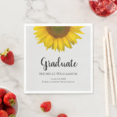 Serviette En Papier Élégant Gradué Jaune Sunflower Graduation Gris (En situation)