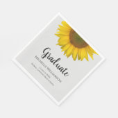 Serviette En Papier Élégant Gradué Jaune Sunflower Graduation Gris (Coin)