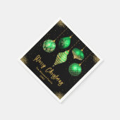 Serviette En Papier Elegant Green and Gold Ornament Christmas (Coin)