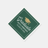 Serviette En Papier Elegant Green Class Of 2026 Graduation (Coin)