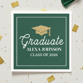 Serviette En Papier Elegant Green Class Of 2026 Graduation