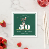 Serviette En Papier Elegant Green Golf 50th Birthday (En situation)