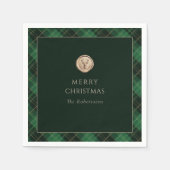 Serviette En Papier Elegant Green Plaid Merry Christmas Holiday Party (Devant)