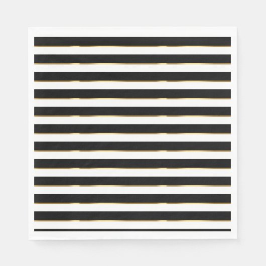 Serviette En Papier Elégant Grille Noir Blanc (Devant)
